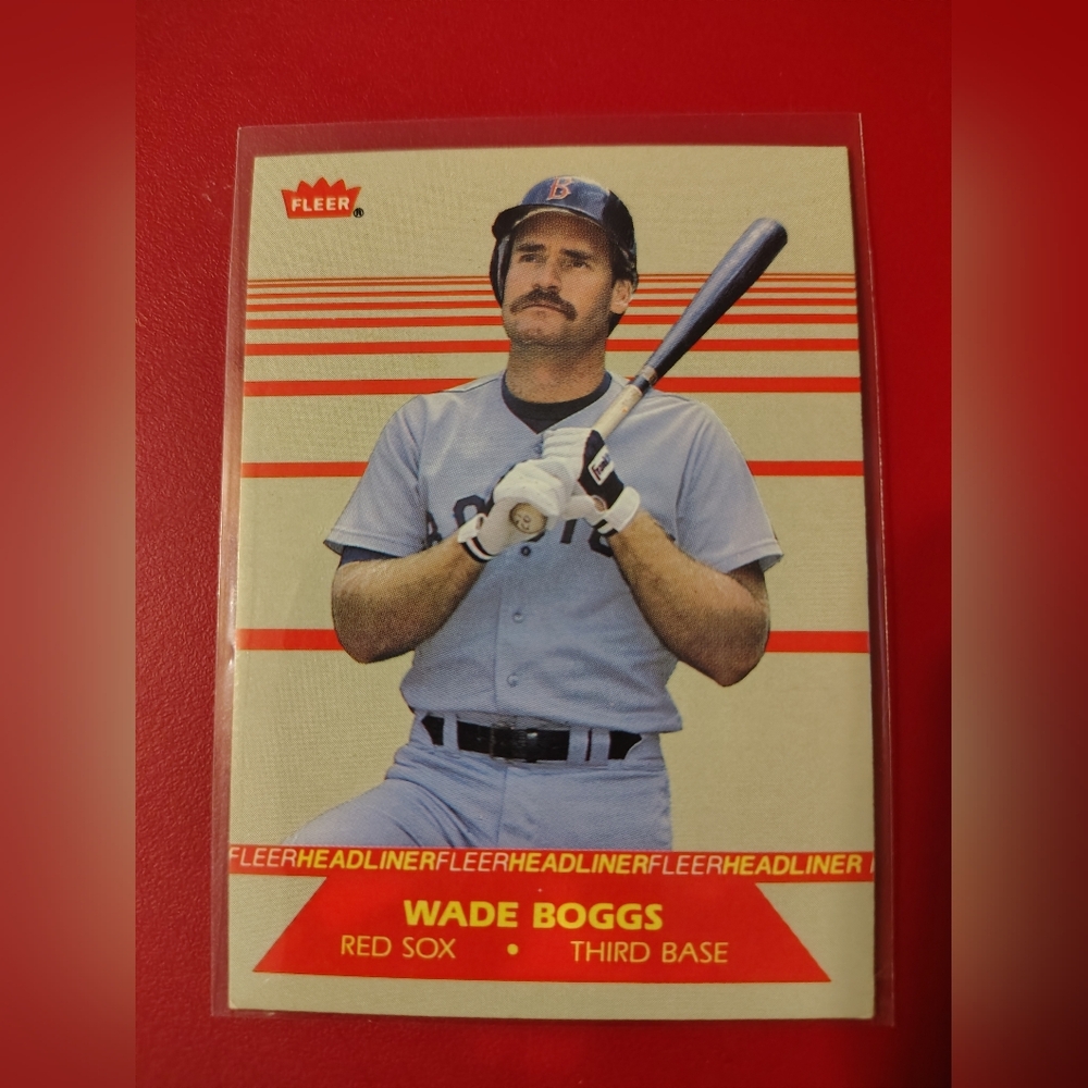 Wade Boggs 1987 Fleer Headliners #1 of 6 Insert Boston Red Sox Baseball Card